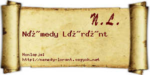 Némedy Lóránt névjegykártya