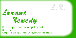lorant nemedy business card